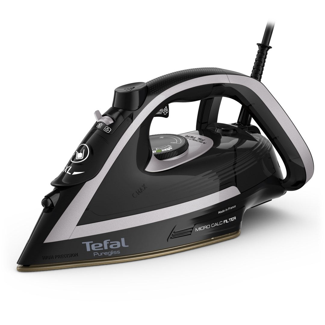 Tefal Puregliss FV8062E0 Dry & Steam 3000 W Durilium AirGlide Soleplate Black Grey