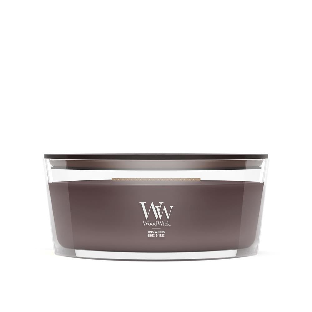 WoodWick Iris Woods Scented Candle Ellipse Wood Brown 1 pc | Model: 2674406E