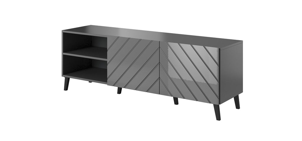 RTV Cabinet ABETO 150x42x52 Graphite/Gloss
