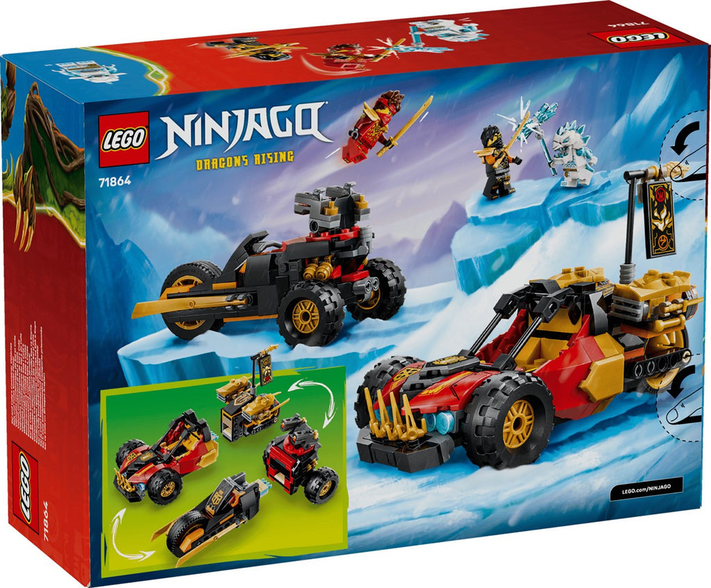 LEGO NINJAGO Kai and Cole's Combiner Vehicles Set, 394 Pieces, Ages 7+, Model 71864