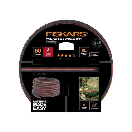 Fiskars 1027111 garden hose 50 m Above ground Black  Red