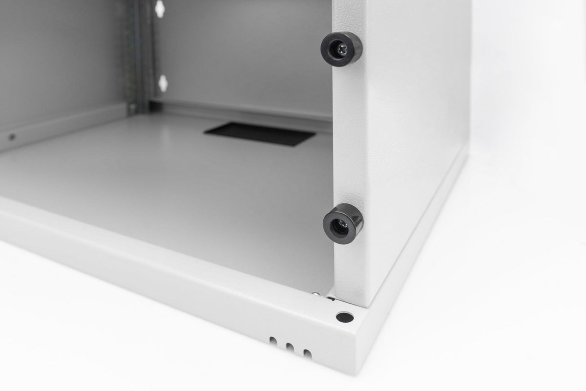DIGITUS Wall-Mounted Network Cabinet - 19'', 4U, 241x540x400mm, Grey, Glass Door