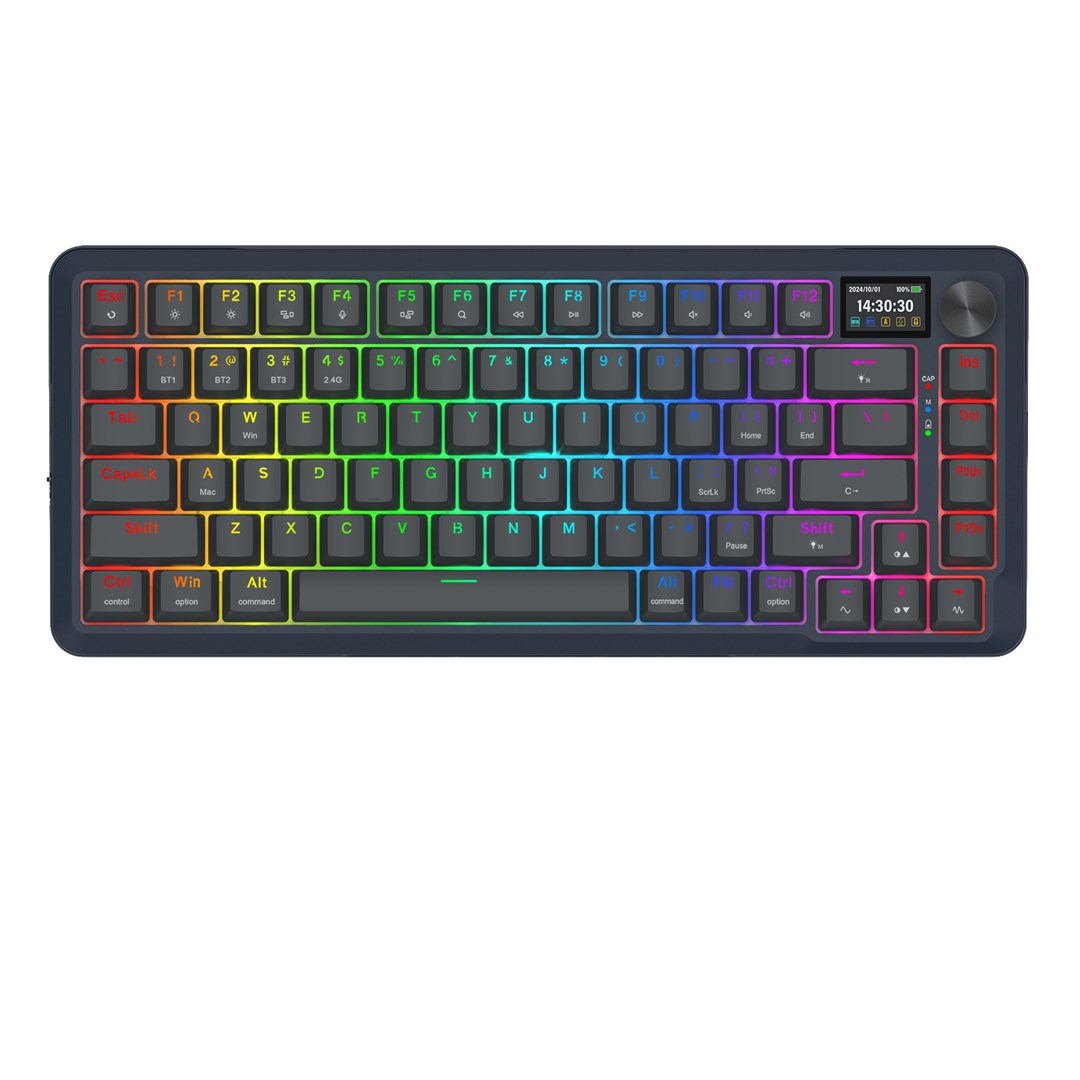 REDRAGON K708-RGB-PRO FLEKACT keyboard USB + RF Wireless + Bluetooth Black
