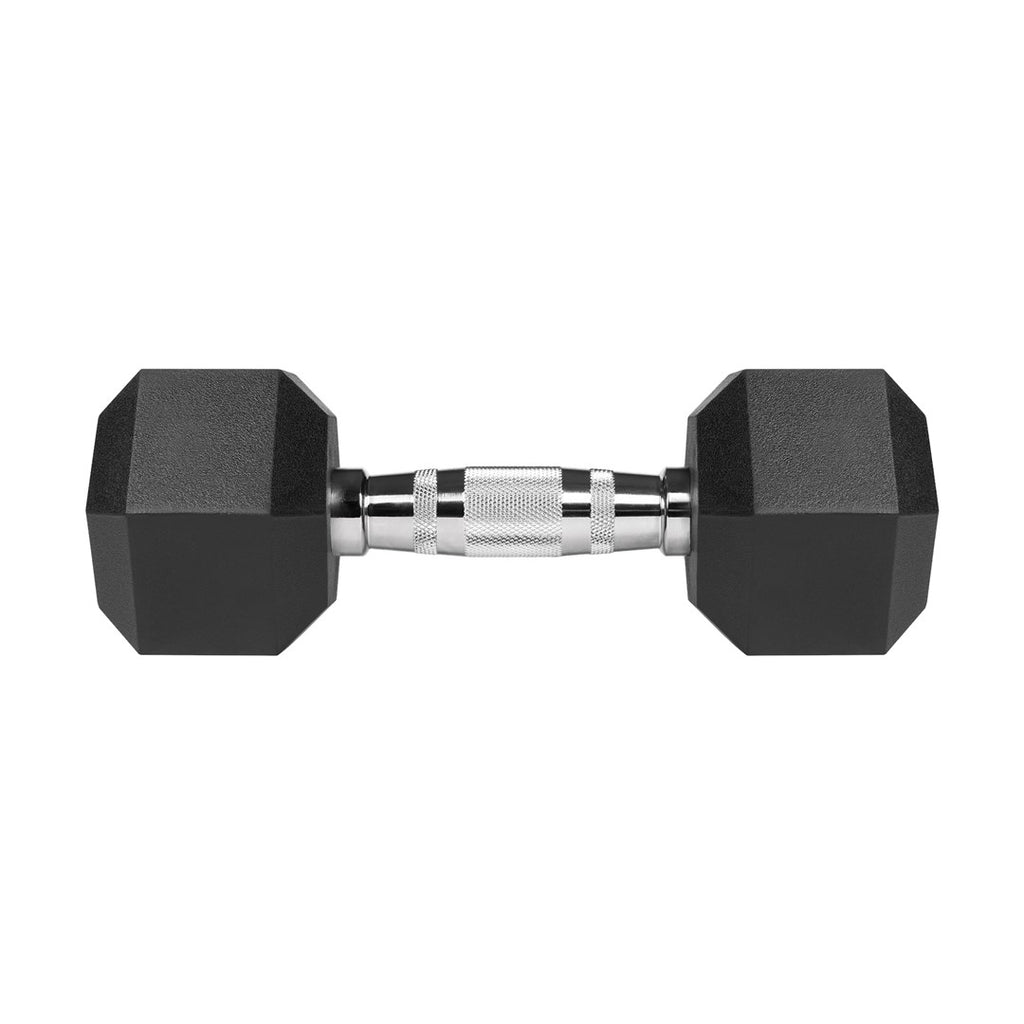 REBEL ACTIVE Rubber-Coated Cast Iron Dumbbells 2x7kg
