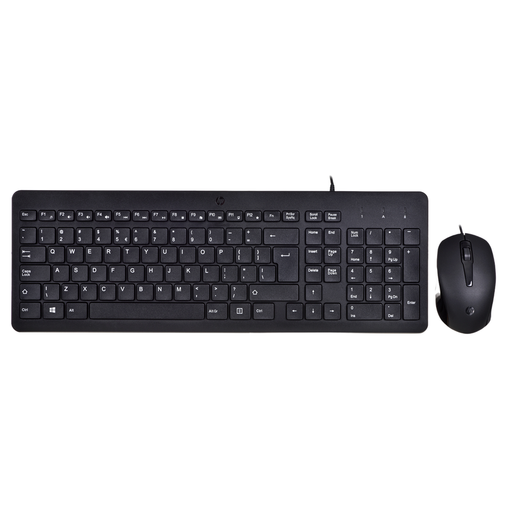 HP 150 - USB Keyboard and Mouse Set - QWERTY - Black - for HP Laptops - Model 240J7AA#ABB 15s