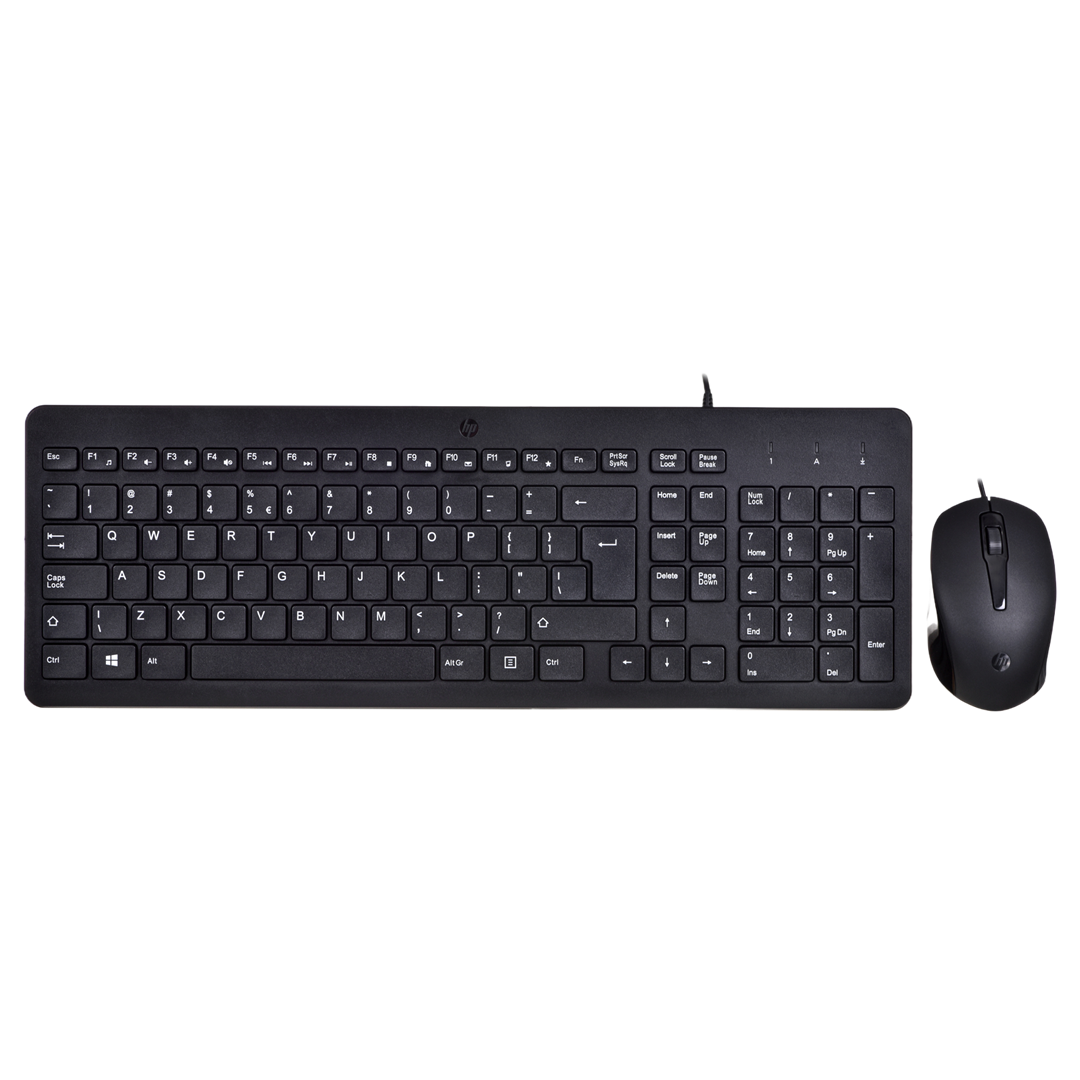 HP 150 - USB Keyboard and Mouse Set - QWERTY - Black - for HP Laptops - Model 240J7AA#ABB 15s