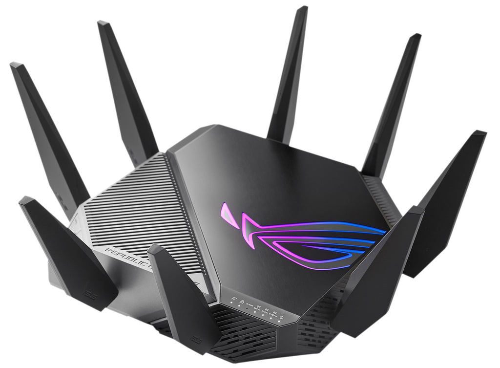 ASUS ROG Rapture GT-AXE11000 - Wireless Router - 4-Port Switch - Wi-Fi 6E - 90IG06E0-MO1R00 1GbE 5GbE