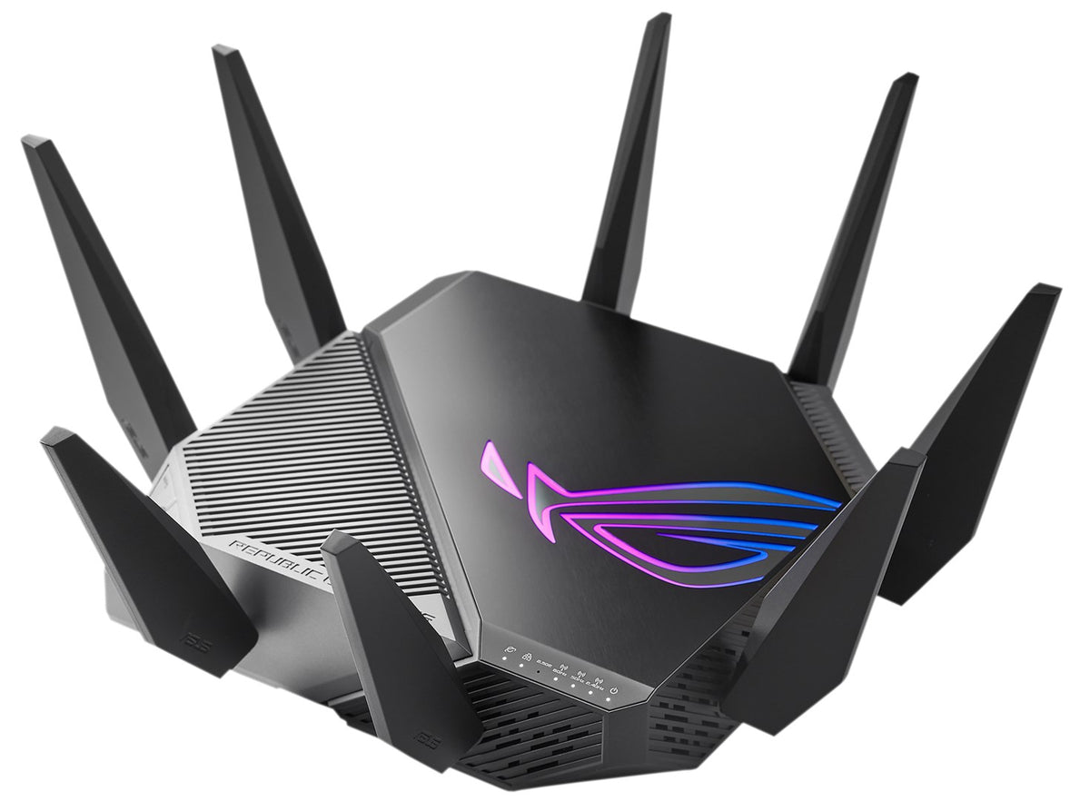 ASUS ROG Rapture GT-AXE11000 - Wireless Router - 4-Port Switch - Wi-Fi 6E - 90IG06E0-MO1R00 1GbE 5GbE