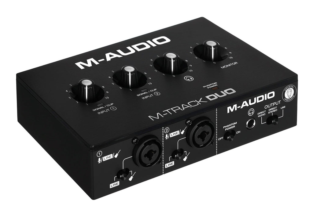 M-AUDIO M-Track Duo - USB Audio Interface - Crystal Preamplifier - 16 bit 48 kHz - Black