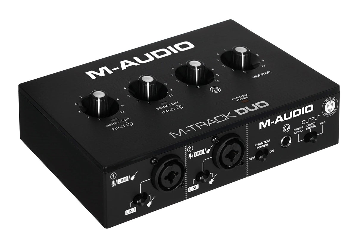 M-AUDIO M-Track Duo - USB Audio Interface - Crystal Preamplifier - 16 bit 48 kHz - Black