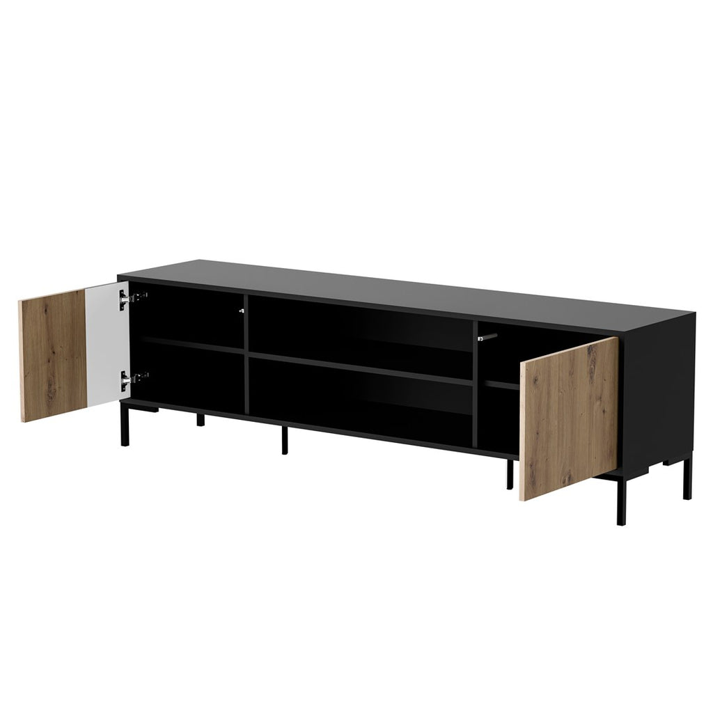 Cama MERCI RTV Cabinet 180x40x53.5 cm Black/Oak Artisan