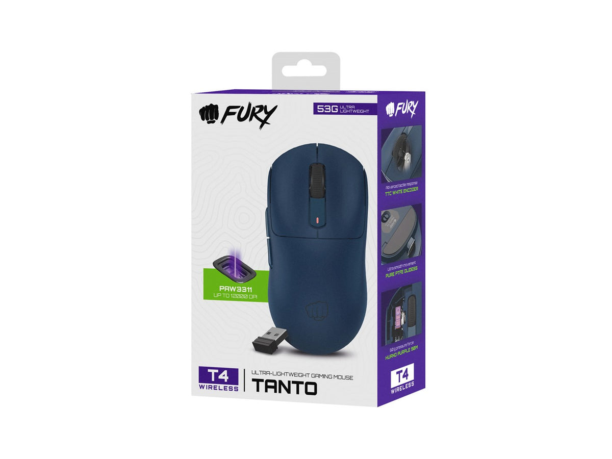 FURY Tanto T4 gaming mouse wireless 12000 dpi navy blue