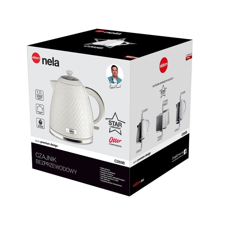 ELDOM Electric Kettle 1.7L 2000W White C265B NELA