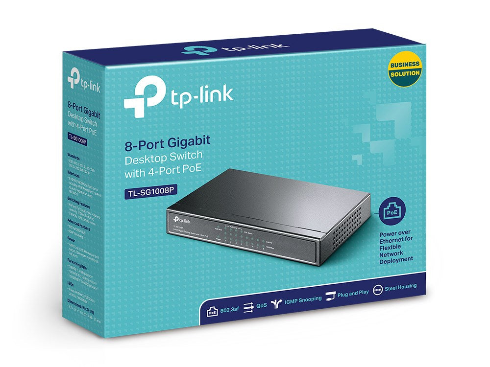 TP-Link Switch 8-Port Gigabit Desktop PoE Model TL-SG1008P