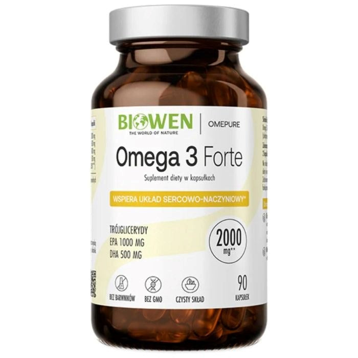 Biowen Food Supplement - Omega 3 Forte 1000 mg EPA 500 mg DHA - 90 Capsules