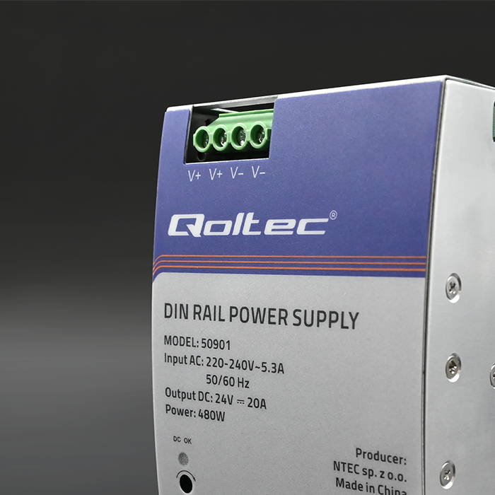 Qoltec Industrial Din Rail Power Supply 480W 24V 20A