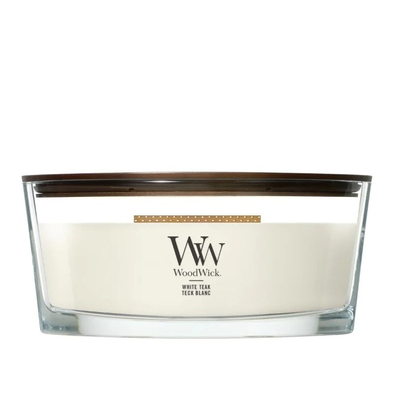 WoodWick Scented Candle Ellipse White Teak 1 pc | Model: 2674273E