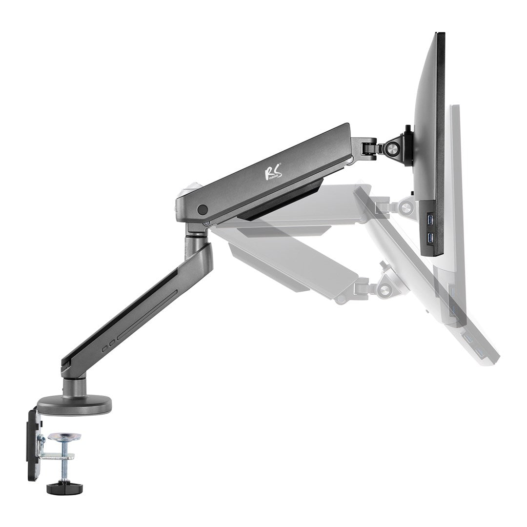 NanoRS Gaming Monitor Mount 17-32 with RGB LED Lighting Desk Mount Height Adjustable Swivel Tilt Max. 9 kg VESA 75x75/ 100x100