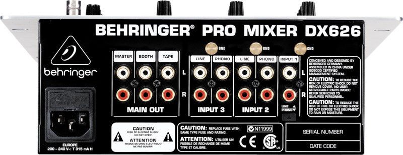 PRO MIXER DX626 Professional 3-Channel DJ Mixer 3-Kanal-DJ-Mixer 3-Kanal-Design