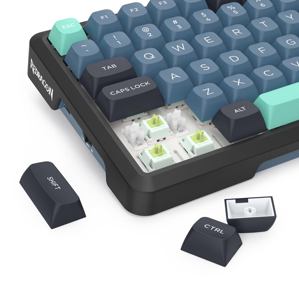 REDRAGON K724GBG-RGB-PRO Behemoth keyboard USB + RF Wireless + Bluetooth Grey  Blue