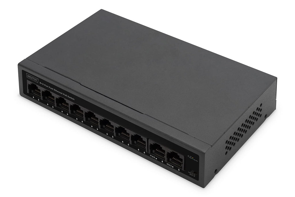 DIGITUS 8+2 Port FE PoE Switch 802.3at 10/100 Mbps (DN-95354)