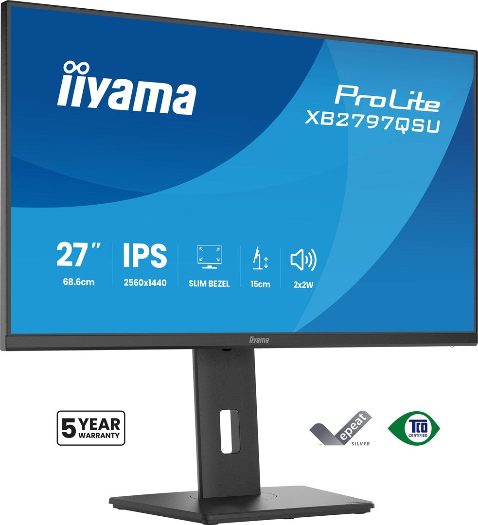 IIYAMA Computer Monitor 27 inch Quad HD 2560 x 1440 IPS XB2797QSU-B1