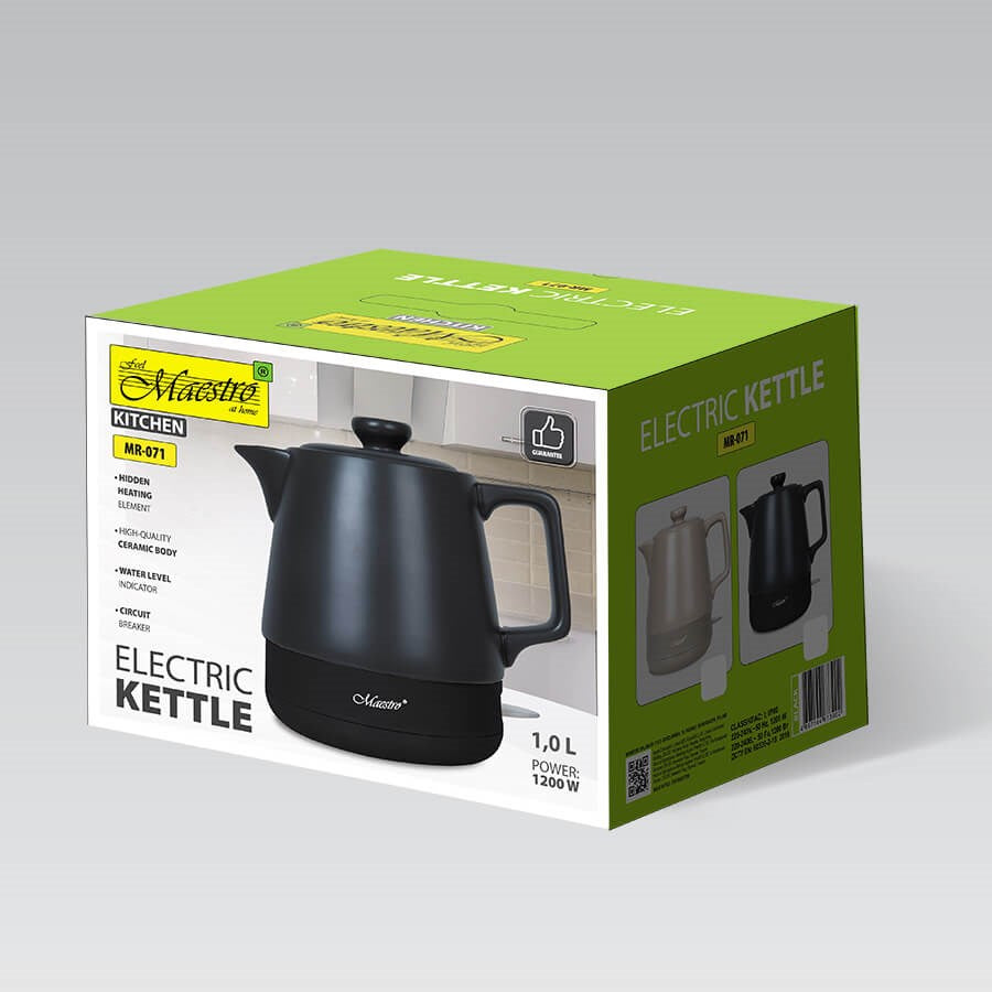 MAESTRO Electric Kettle 1 L 1200 W Black MR-071-BLACK