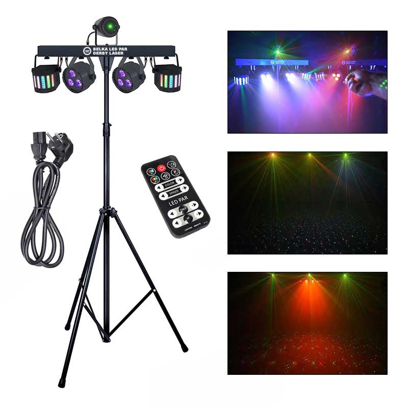 LIGHT4ME LED BEAM PAR DERBY LASER - Multi-Effect Light Set