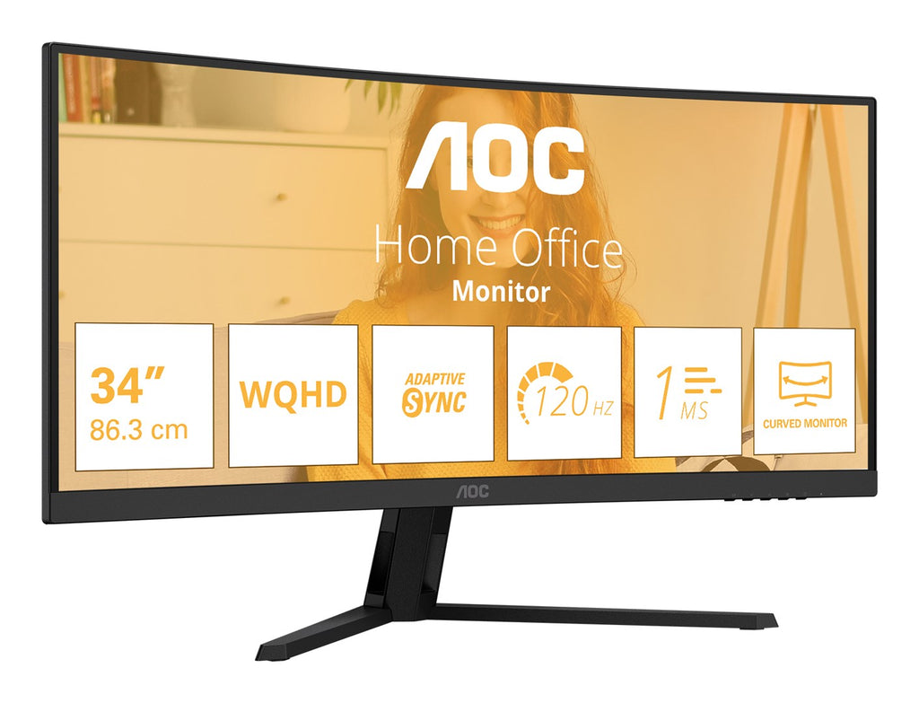 AOC B3 CU34B3E computer monitor 86.4 cm (34 ) 3440 x 1440 pixels Wide Quad HD LED Black