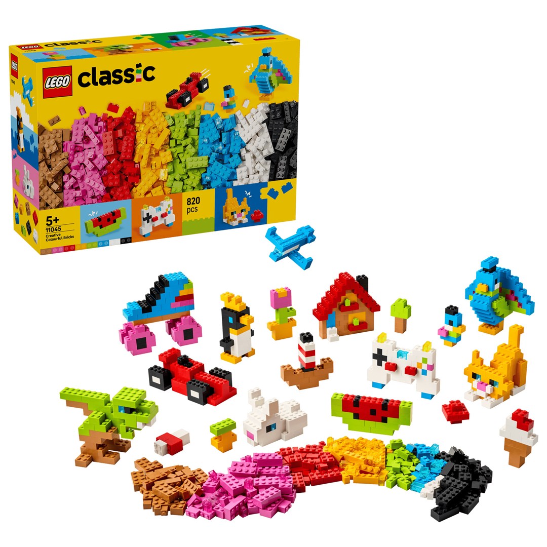 LEGO CLASSIC Creative Colorful Bricks Set, 820 Elements, Model 11045