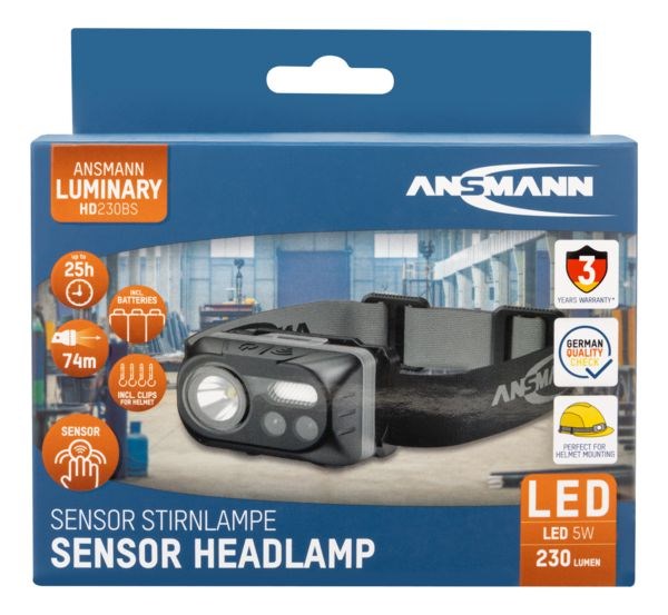 ANSMANN Headband Flashlight 230 Lumens IP54 1857637