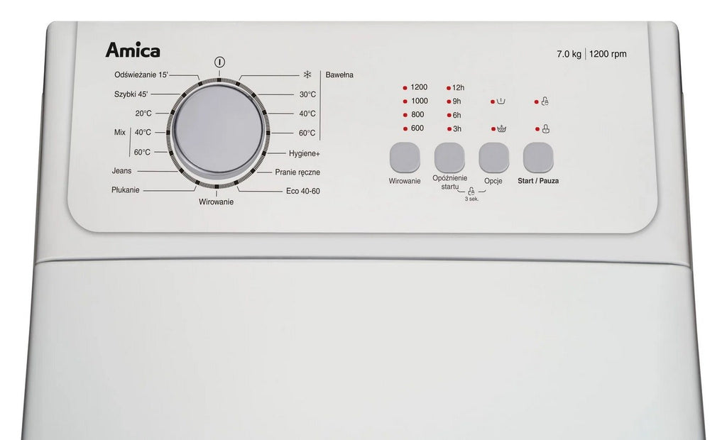 Amica Freestanding Washing Machine 7 kg White AGA3T712ANi