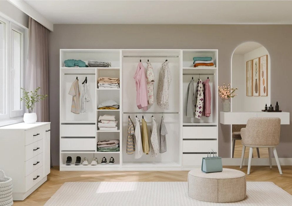 OPENO 2SZ Drawer Unit  2 Drawers  WHITE  for the Wardrobe  for the Bedroom