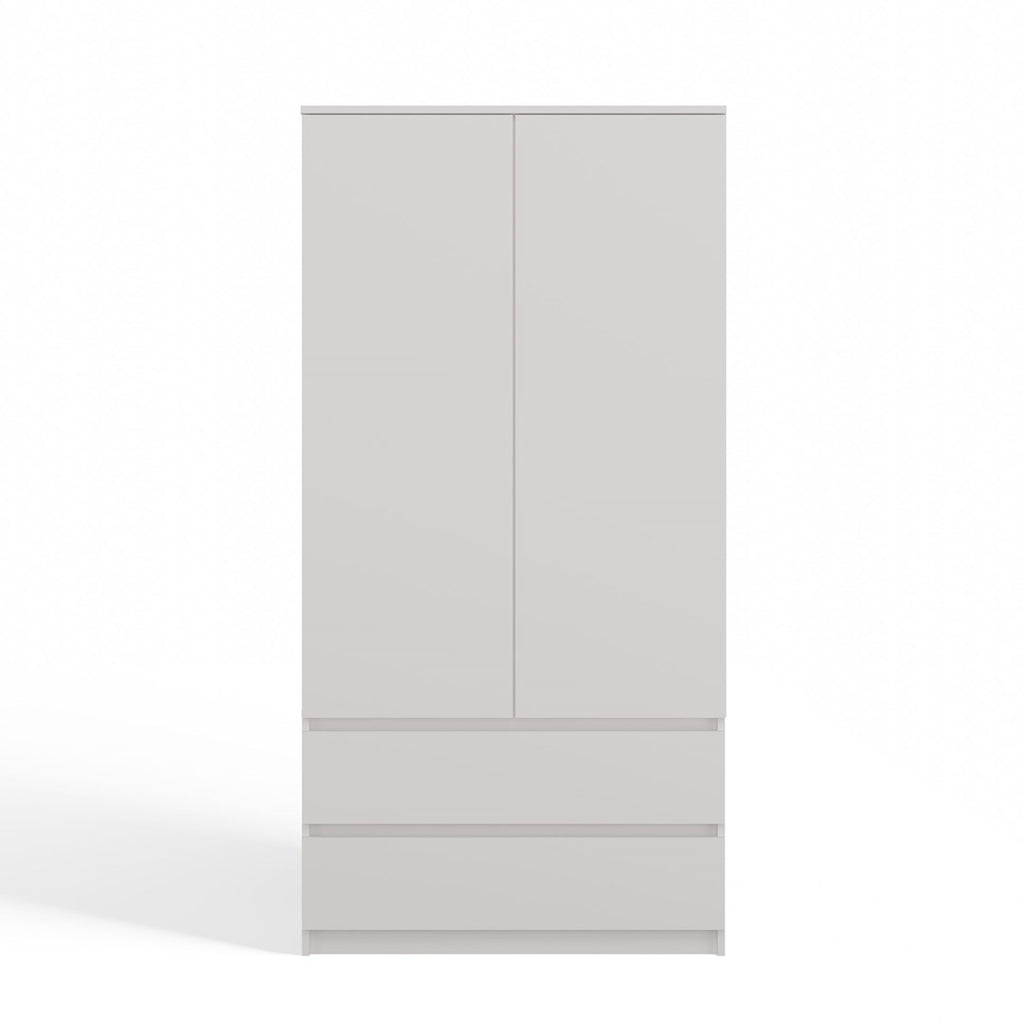 Topeshop MALWA B Wardrobe White 5 Shelves 2 Doors