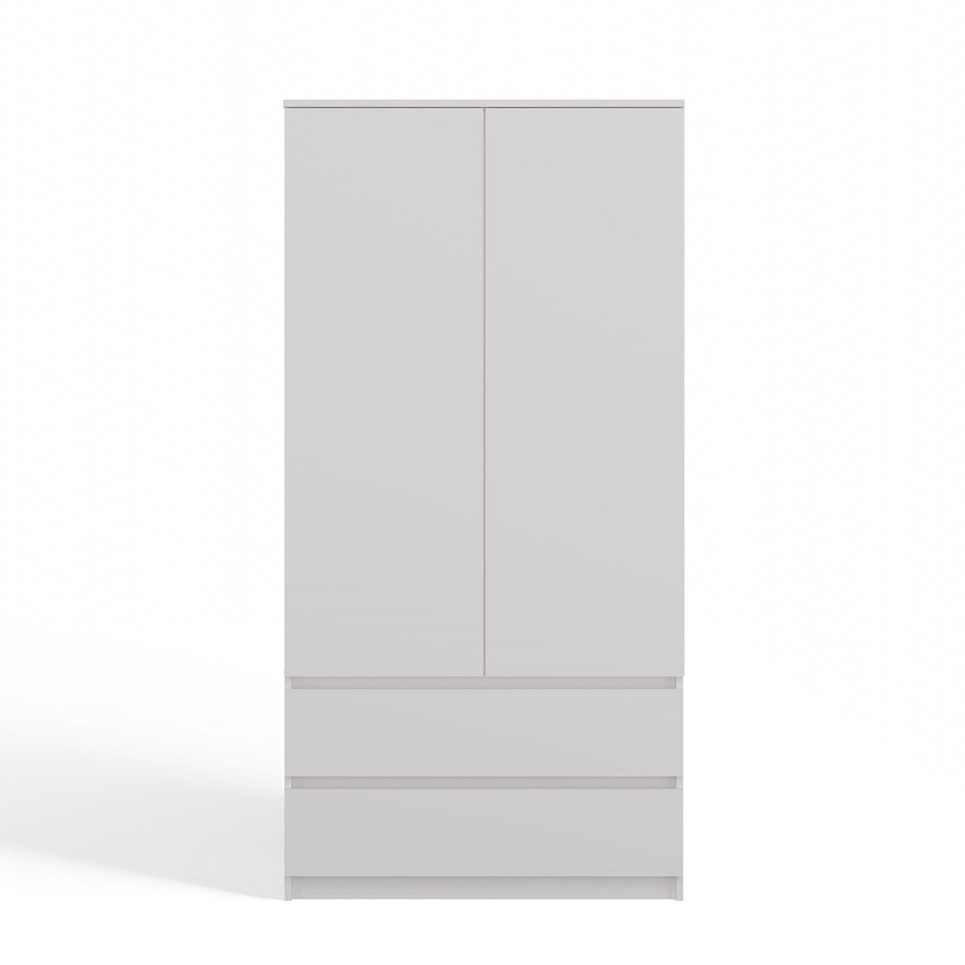 Topeshop MALWA B Wardrobe White 5 Shelves 2 Doors