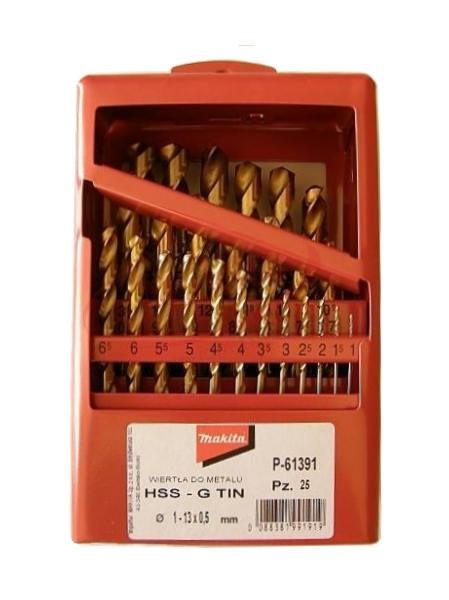 TITANIUM DRILL BIT SET HSS-G TIN 25pcs 1-13 mm