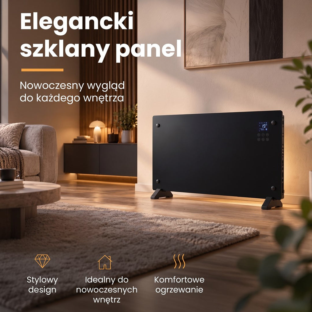 Extralink SMART GLASS PANEL HEATER Black 2000W WIFI | Model: EX.97652