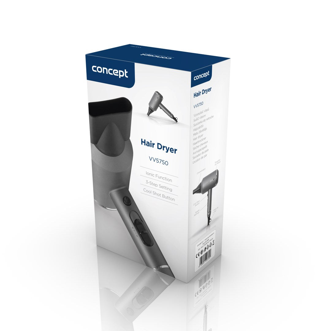 Concept VV5750 hair dryer 1600 W Grey