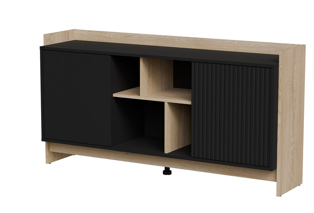 Cama PORTO 2D Chest of Drawers 150 x 38 x 77 cm Oak/Black 150x38x77