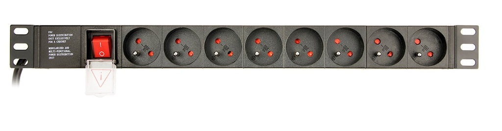 EnerGenie EG-PDU-014-F Rack Power Distribution Unit 8 FR Sockets 1U 16A Schuko Plug 3 m Black