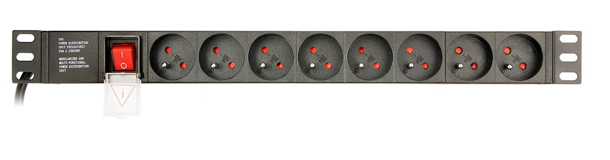 EnerGenie EG-PDU-014-F Rack Power Distribution Unit 8 FR Sockets 1U 16A Schuko Plug 3 m Black