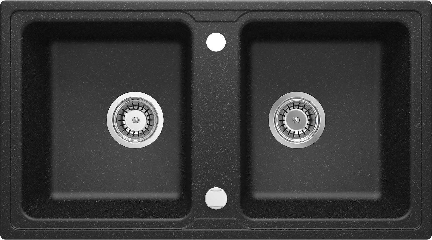 2-bowl granite sink
