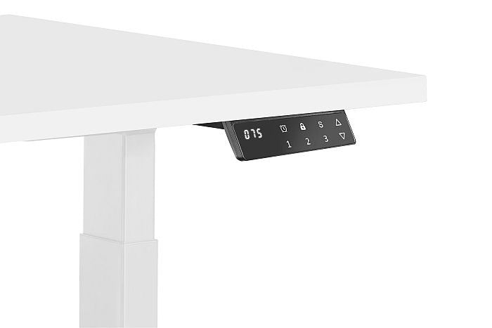 UNIQUE Electric Desk White 160x70 cm, Max Load 125 kg, Height Adjustable 600-1285 mm, Model 14-C103W-W-160-YZ-02