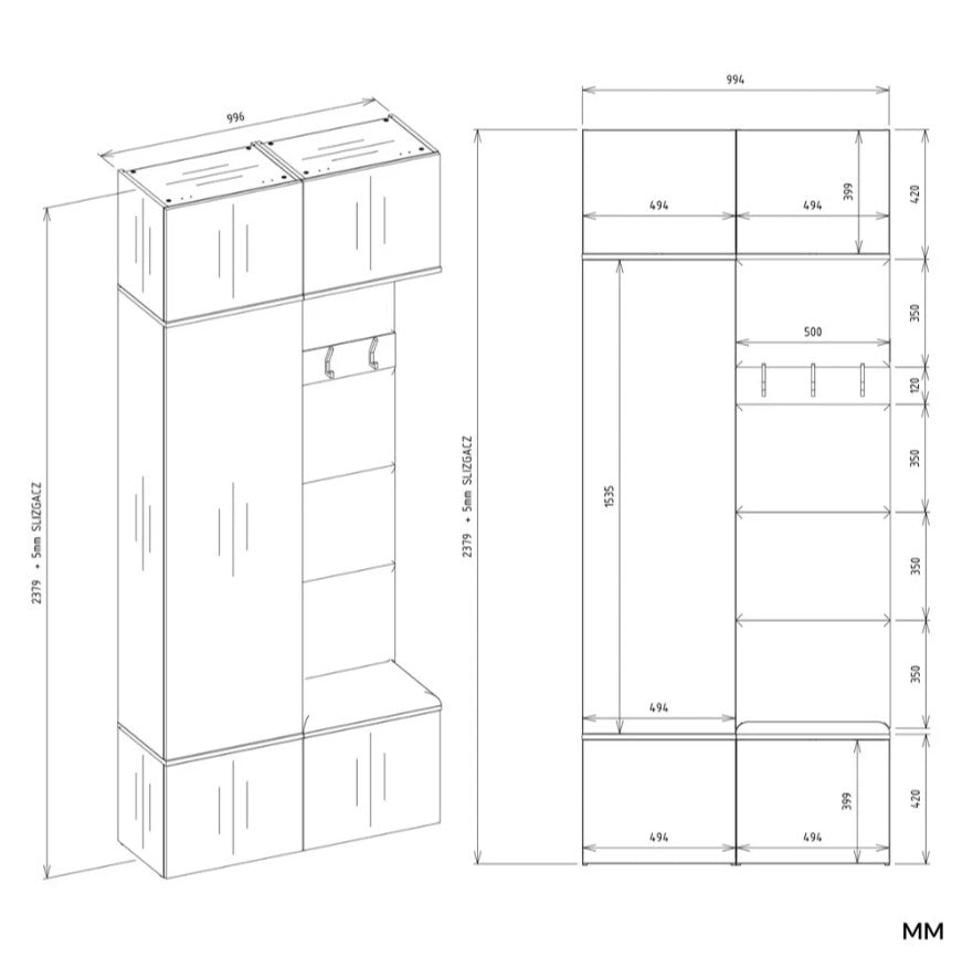 HAGA II 1SZ1W Wardrobe – Sonoma Oak