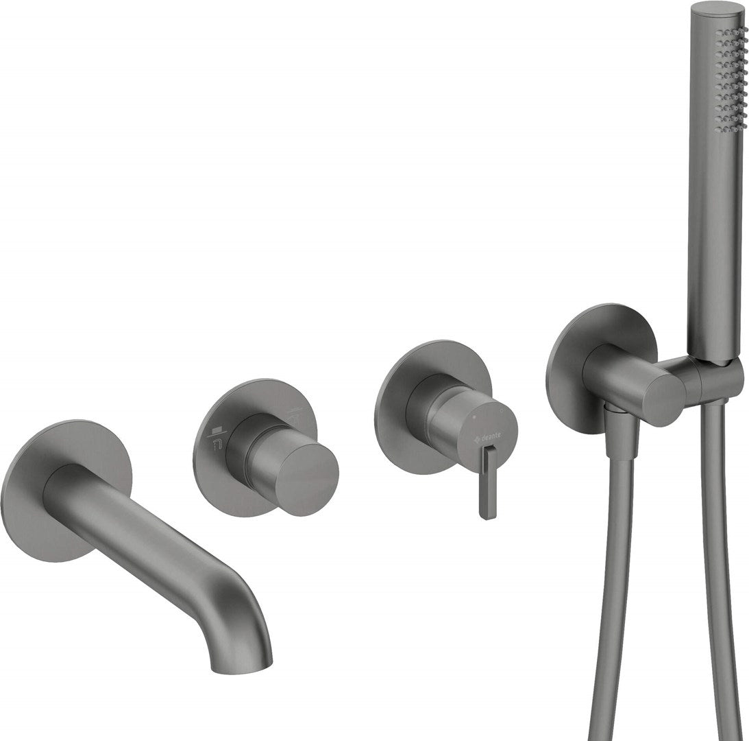 Deante Silia 4-Hole Concealed Bathtub Mixer Titanium
