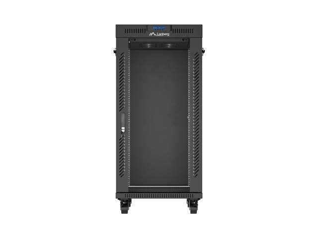 Lanberg Rack Installation Cabinet 24U 600x800 Black Glass Door V2