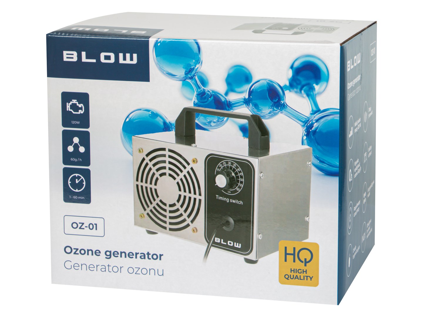 BLOW OZ-01 Ozone Generator 60,000 mg/h 120W