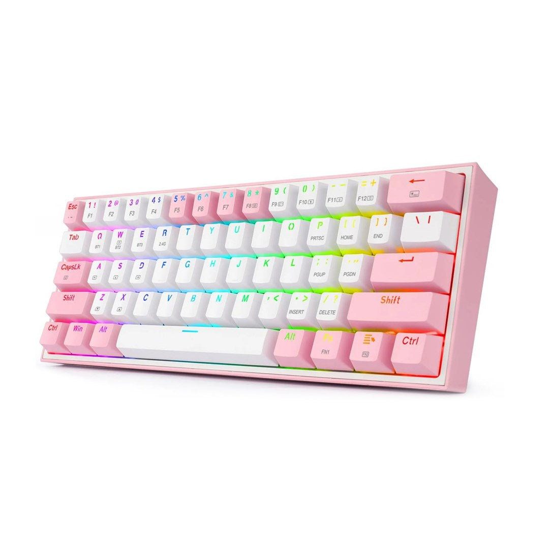 REDRAGON K616 Fizz Pro white/pink keyboard USB + RF Wireless + Bluetooth Pink  White