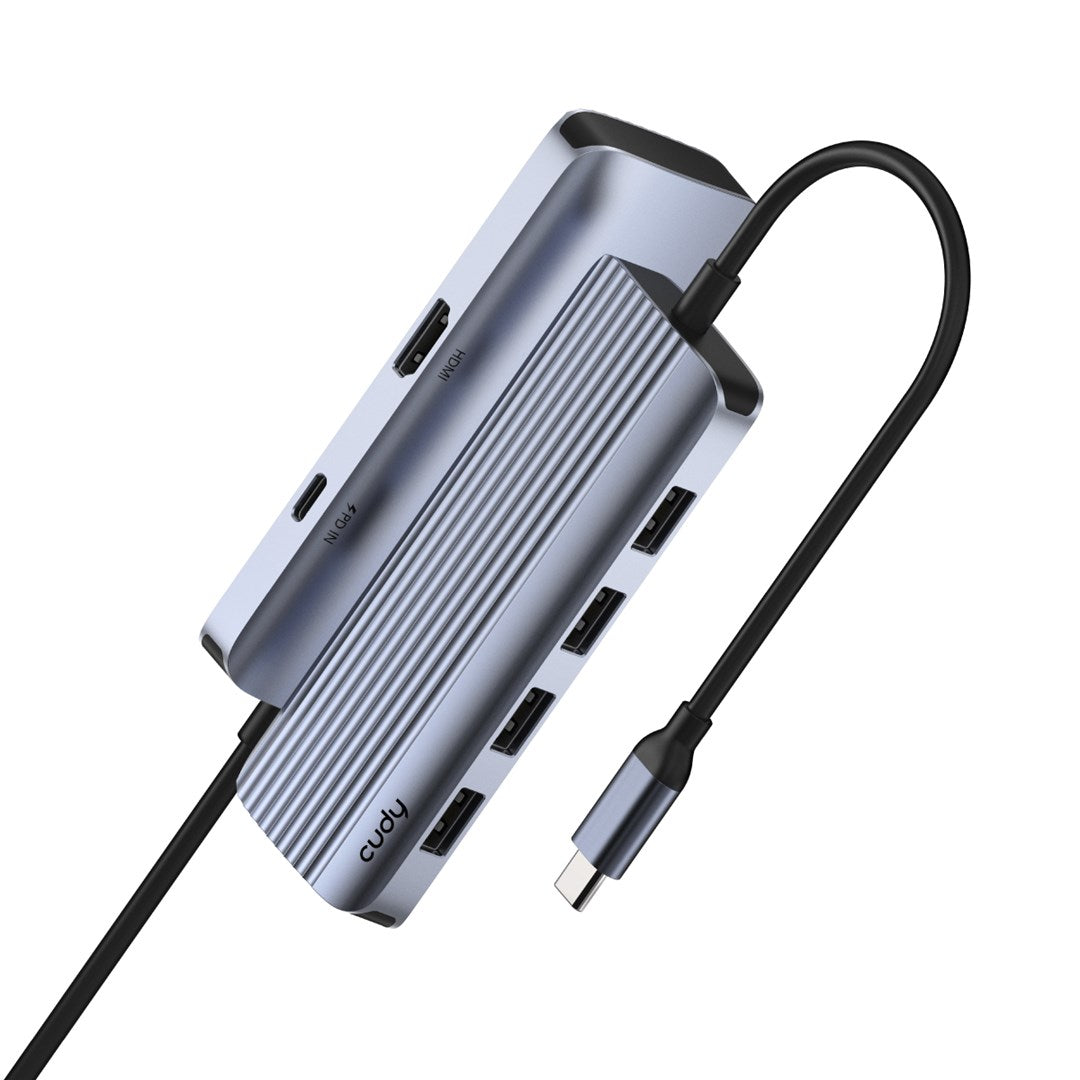 Cudy UH500 USB 3.2 Gen 1 Type-C Hub 6-in-1 5000 Mbit/s Grey Silver