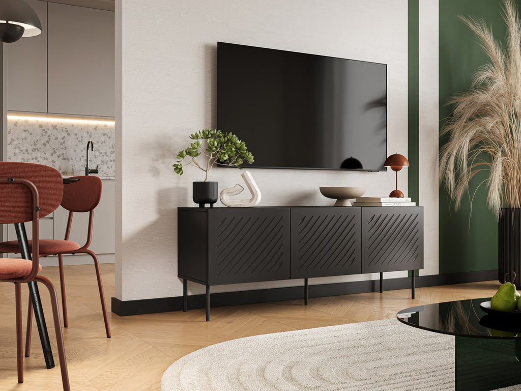 RTV Cabinet SIENA 150.5x40x60 Black Matt